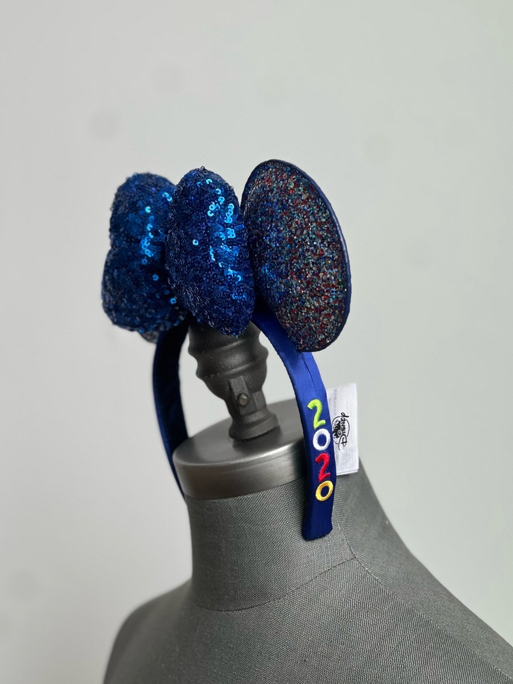 Disney Parks 2020 Blue Sequin and Multicolor Confetti Glitter Minnie Ears - Picture 5 of 6